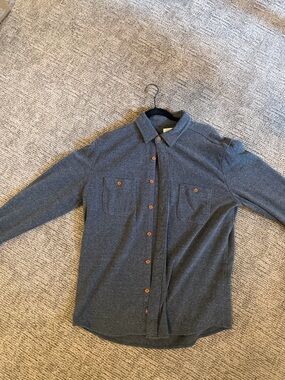Men's Navy Blue Heather Button-Up Shirt